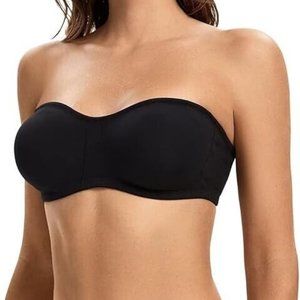 ANGOOL Strapless Bra for Women Comfort Non-Slip Silicone Bandeau Bra Seamless L